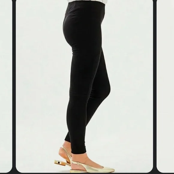 Lilly Pulitzer Anika High Rise Black Ultra Suede Spandex Leggings - Picture 3 of 9